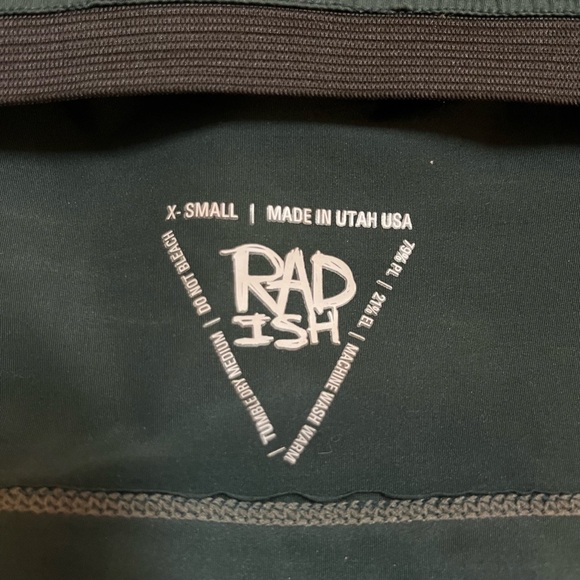 Apron crop top sports bra, size XS, dark green heathered gray - Picture 6 of 6